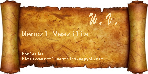 Wenczl Vaszilia névjegykártya
